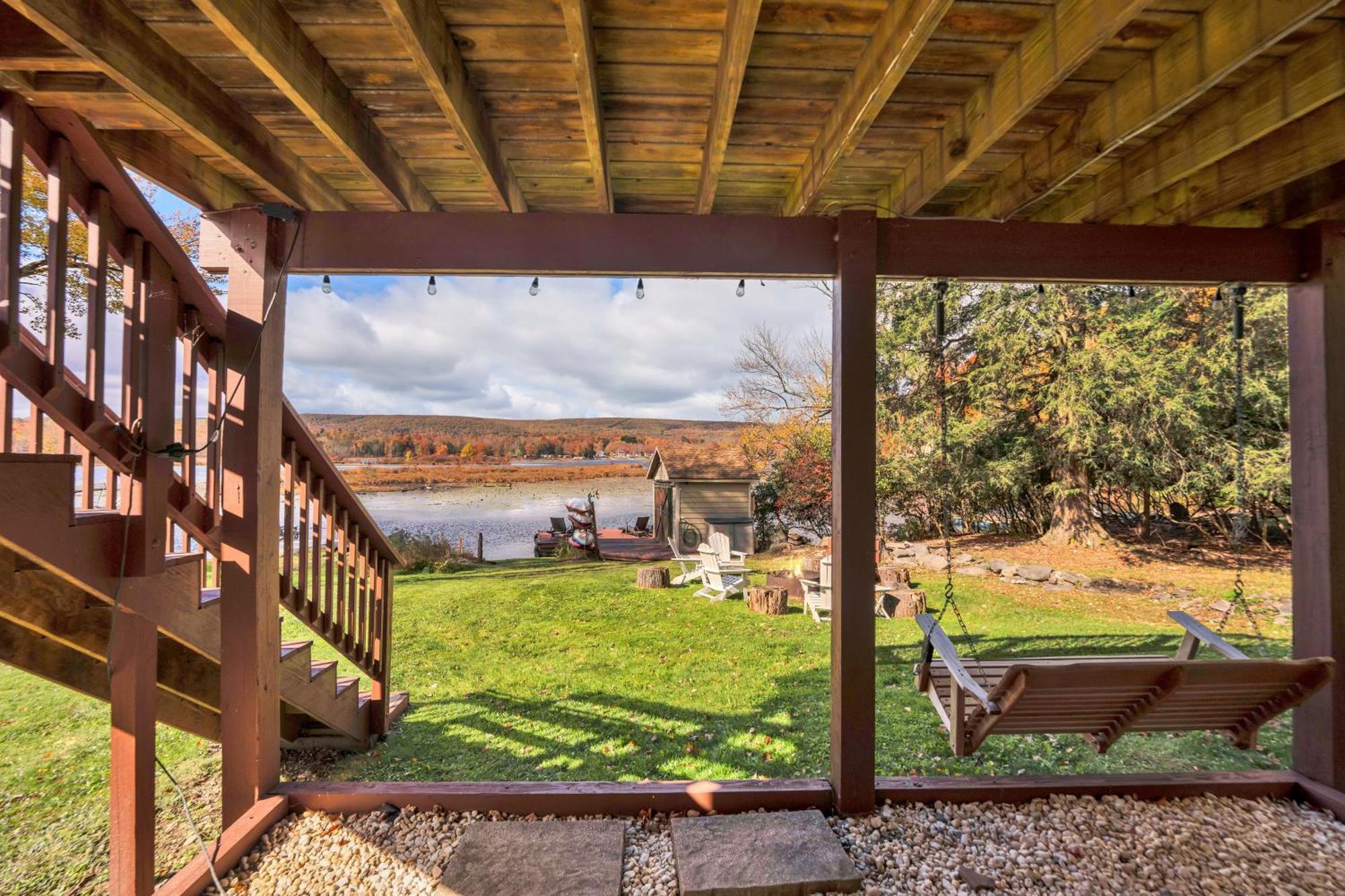 Lakefront A-Frame, Dock, Kayaks, Fireplace, Games Lake Ariel Экстерьер фото
